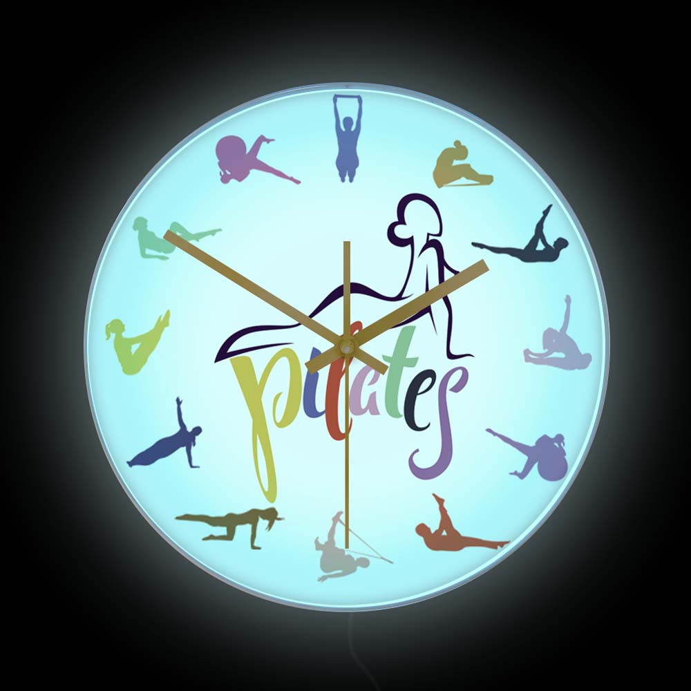 Yoga Fitness Rooms - Настенные часы с красочным принтом в