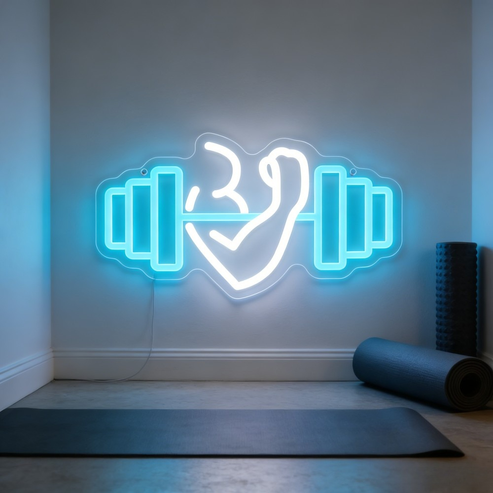 Yoga Fitness Rooms - Неоновая вывеска LED «Бицепс» для домашнего