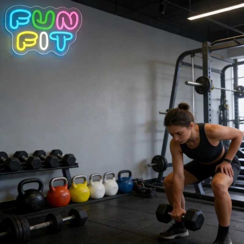 Неоновая вывеска Fun Fit: свет – обзор и цена Yoga Fitness Rooms
